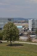 The Circle, Zurich: airport view from landfill summit park