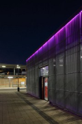 Erftstadt railway station: cycle-station entrance at night, fig. 2