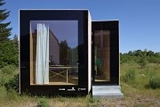 Timber Prototype House, Apolda; IBA Thüringen: frontal view, landscape-picture