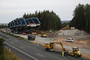 A45-Brücke, Haiger: Vorbereitung der Mittelstreifenüberfahrung