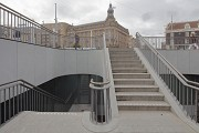 Unterwasserfahrradparkhaus, Amsterdam: Treppe am Haupteingang