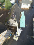 Haus Scheuerfeld, Schutzfolienmontage: Vorbereitende Arbeiten