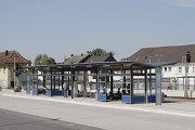 Bahnhof Bedburg: Westansicht, Bahnsteig Gleis 1
