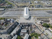 Eurogare, Mons: Vogelperspektive Gesamtanlage von Südosten