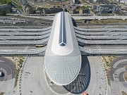 Eurogare, Mons: Vogelperspektive Brückenbauwerk von Südosten