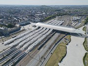 Eurogare, Mons: Vogelperspektive Gesamtanlage von Norden