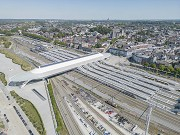 Eurogare, Mons: Vogelperspektive Gesamtanlage von Westen