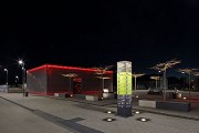 Bahnhof Erftstadt: Nordostansicht Radstation bei Nacht, Bild 2