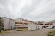 Gymnasium Altlünen: Südwestansicht mit Baustelle