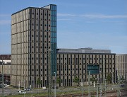 Technisches Rathaus, Mannheim: Nordostansicht (über Gleise hinweg), Bild 1