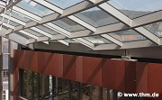 Universitätsbibliothek Marburg: Dachanschluss Atrium an Ostflügel (Foto: Dittrich)