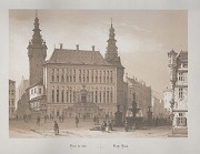 Rathaus Aachen: Kupfer Stich, napoleonisch, undatiert, ca. 1800