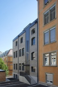 Wohnquartier Rötestraße: Anschluss historischer Altbau an Bauteil B