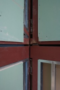 Construction site System Building, detail steel-joint 2