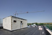 Construction site System Building, roof exit