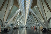 Eurogare, Mons: station hall, view to the west, landscape picture