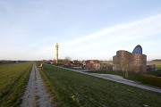 Church by the Sea: The church is just behind the embankment