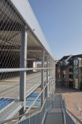 Erkelenz mobile station: external steel staircase, view looking down
