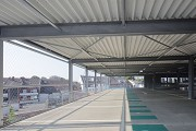 Erkelenz mobile station: top western parking deck, view along to the façade