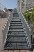 Erkelenz mobile station: external steel staircase, view looking up
