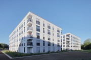 Colmdorf-Street, Munich-Aubing: northern view of residential quarter