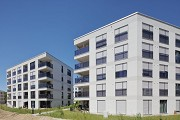 Colmdorf-Street, Munich-Aubing: southern view of residential quarter