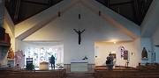 St Elizabeth Church, Birken-Honigsessen: choir view, landscape-picture