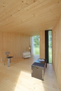Timber Prototype House, Apolda; IBA Thüringen: interior back-view, closed air-purge