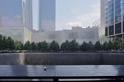 9/11 Memorial: southern pool, memorial-tablet and rose