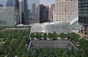 9/11 museum: elevated southern view with southern memorial-pool, total