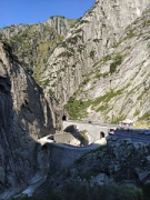 Devil's bridges, Gotthard pass: western-view Schöllenen gorge
