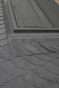 Kurfürstendamm 188: joint of slated roof to fixed glazing