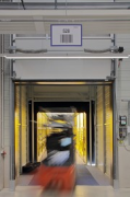 ebm-papst: inside logistic-center, open loading-ramp, truck, forklift