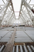 Eurogare Mons: Trapezoidal sheets poured out by concrete will form the future dome-floor