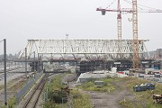 Eurogare Mons: The dome-construction after its 3rd push accross the railway-tracks