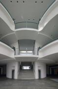Federal Chancellery: Sky-lobby central staircase-cylinder