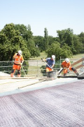 Hyparschale, Magdeburg: spraying on and smoothing of the high-strength concrete filler, fig. 2