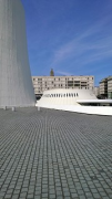 Vuolcano, Le Havre: detail of concert-hall (left) and library (right)
