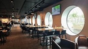 Swiss-Life-Arena: restaurant "Zett", interior view portholes