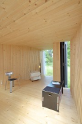 Timber Prototype House, Apolda; IBA Thüringen: interior back-view, open air-purge