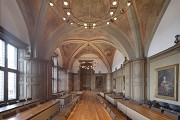 Aachen town-hall: ground-floor, chamber-hall, axial eastern view