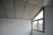 Volketswil steel frame house: steel roof truss and view