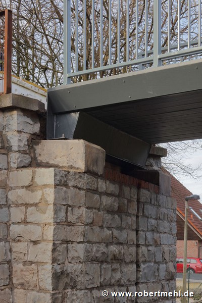 GFK-Brücke, Solingen: Detail südliches Auflager