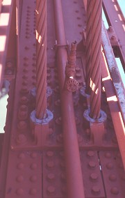 Golden-Gate Bridge: Fahrbahnfixierung der Veritkalseile