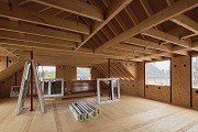 Holzbau Käding: Innenansicht Holzrahmenhaus, Bild 1