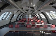 Hahner Technik: training room, ceiling artwork "Flying Inspiration" by artwork of Jens J. Meyer