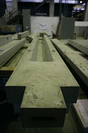 A pure precast concrete element just before its surface-finishing