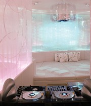 DJ booth, couch-restaurant Silk, Cocoon Club, Frankfurt/M, D