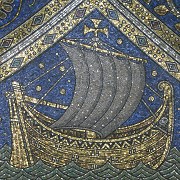 ark Noah, mosaic at the ceiling, Aachen Cathedral, D