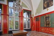 Baroque 'red chamber' of historic Aachen town-hall, D